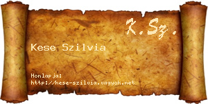 Kese Szilvia névjegykártya