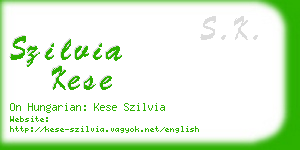 szilvia kese business card